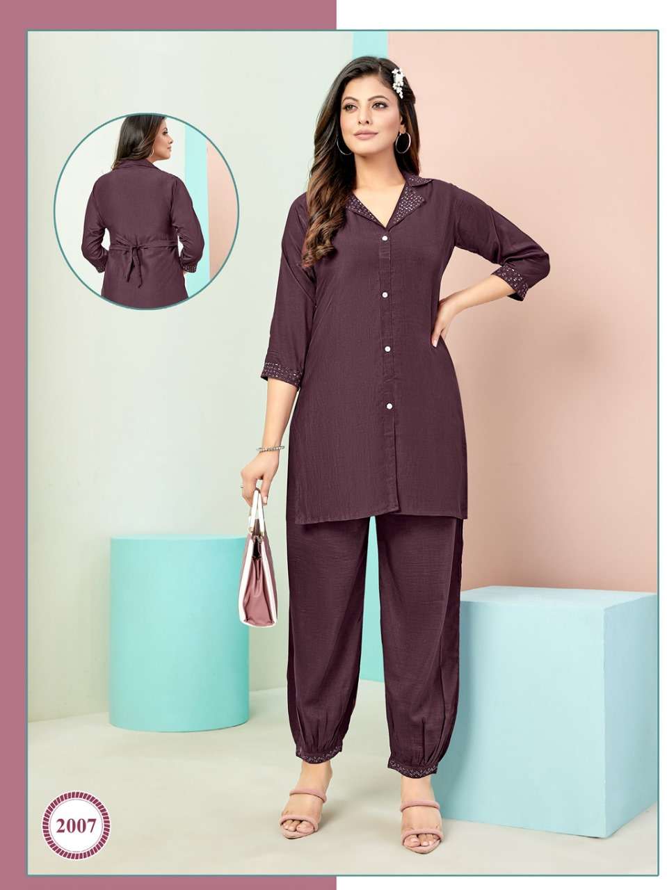 SOPHIA VOL 2 CHINON FABRIC AFGANI STYLIST HANDWORK CO ORD SET BY S3FOREVER BRAND 2007
